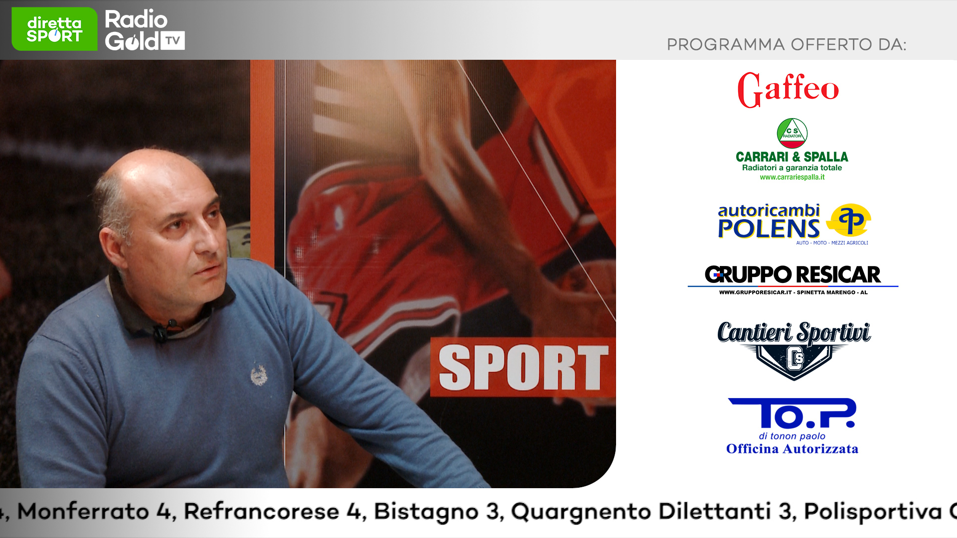 Seconda e Terza Categoria: su Radio Gold Tv mister Luca Rolando