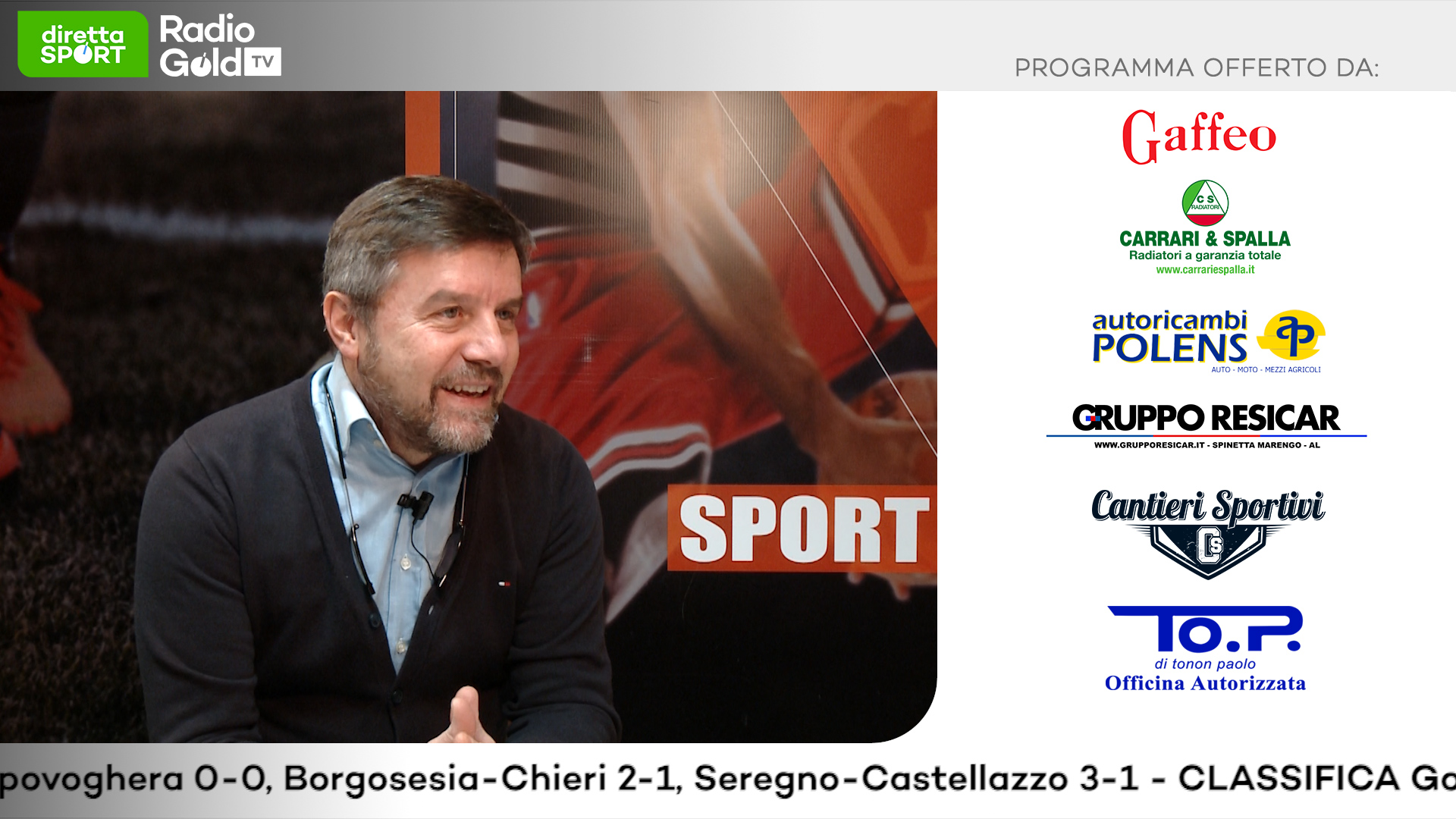 Serie D e Eccellenza: su Radio Gold mister Renzo Semino
