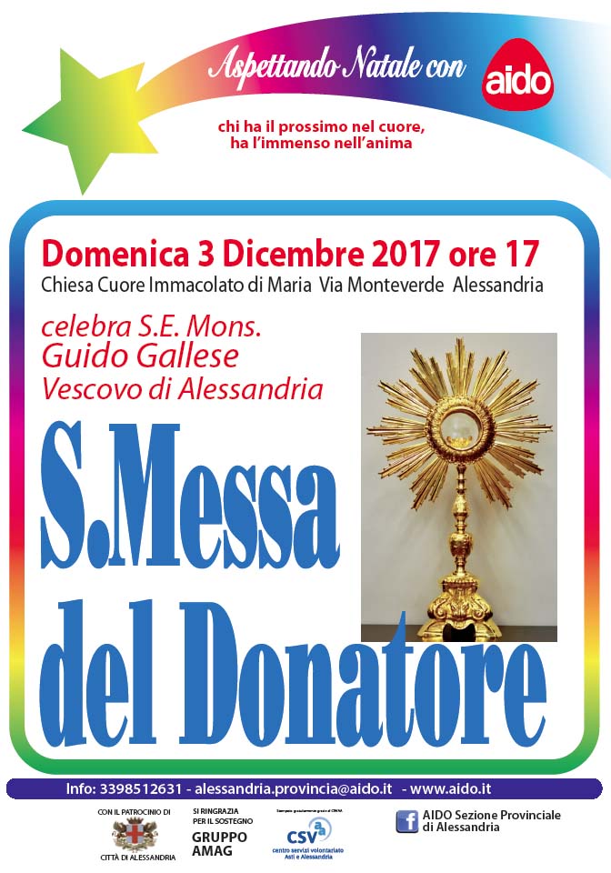 Ad Alessandria la Santa Messa organizzata dall’Aido