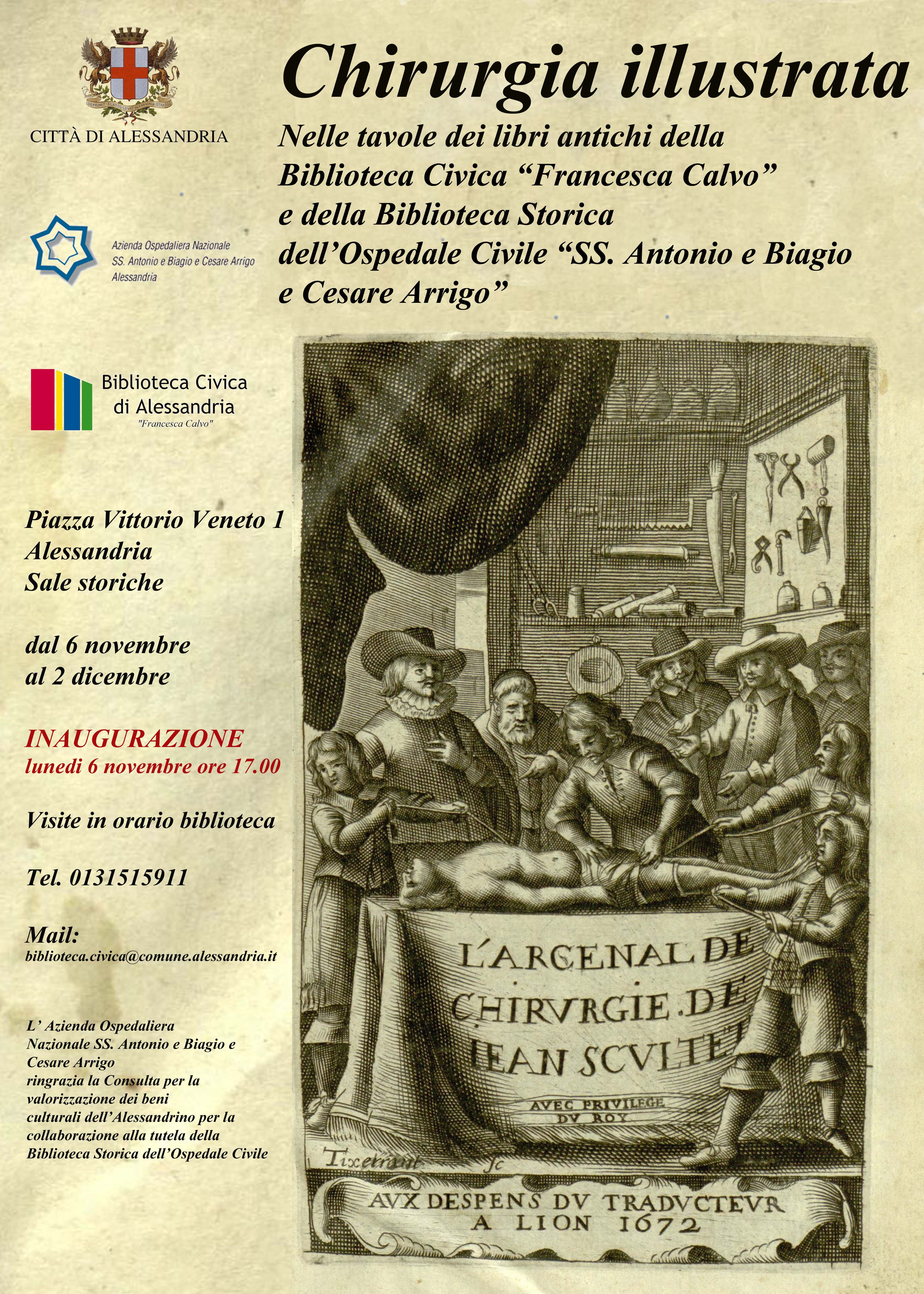 “Chirurgia illustrata”, una mostra nelle sale della Biblioteca di Alessandria