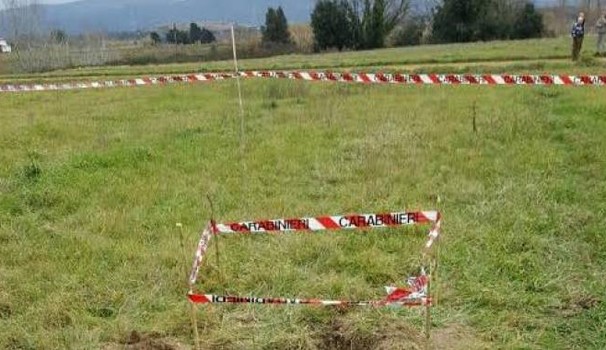 Ordigno bellico trovato nei campi tra Casale e Villanova