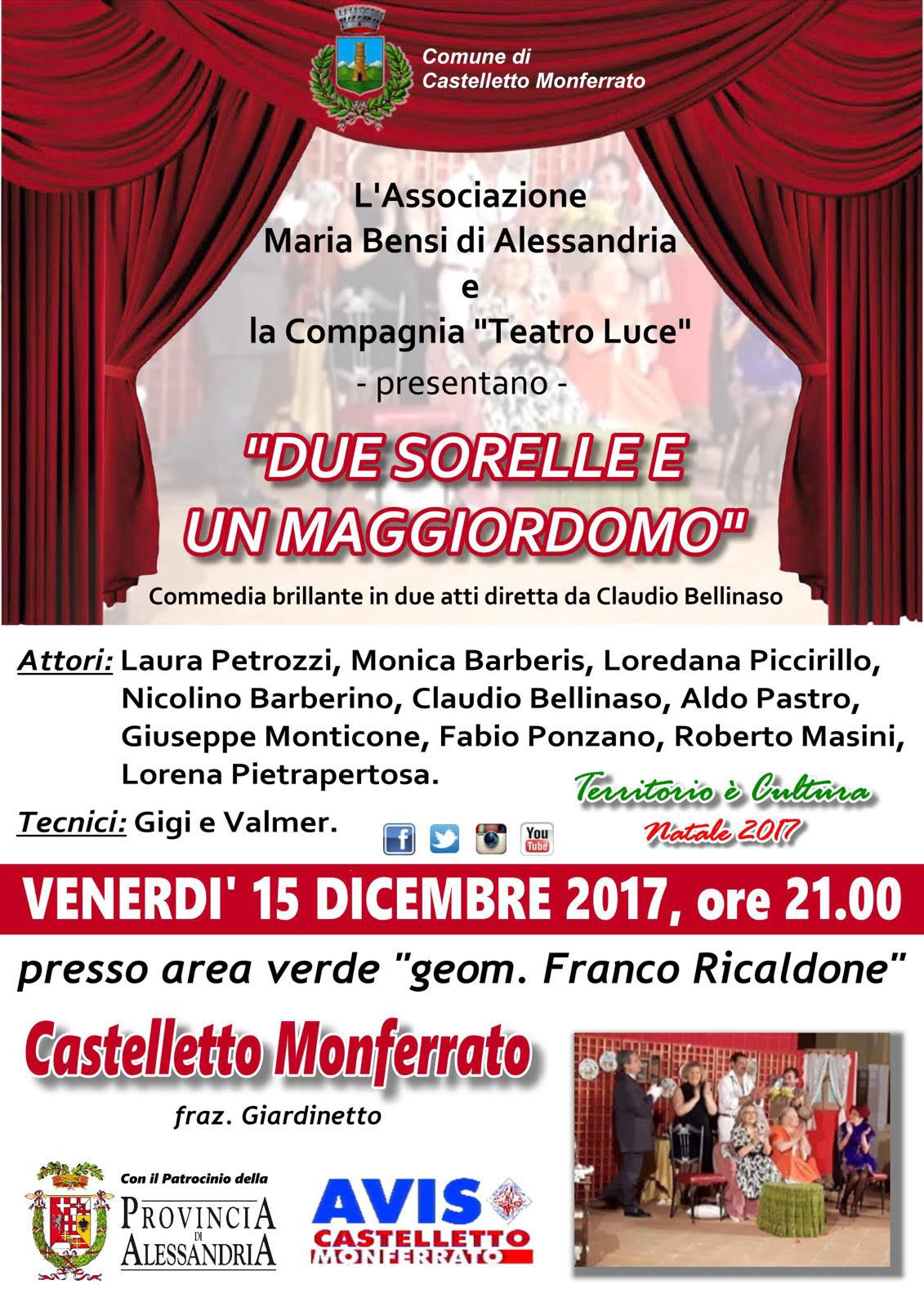 “Due sorelle e un maggiordomo”, una commedia di Teatro Luce   