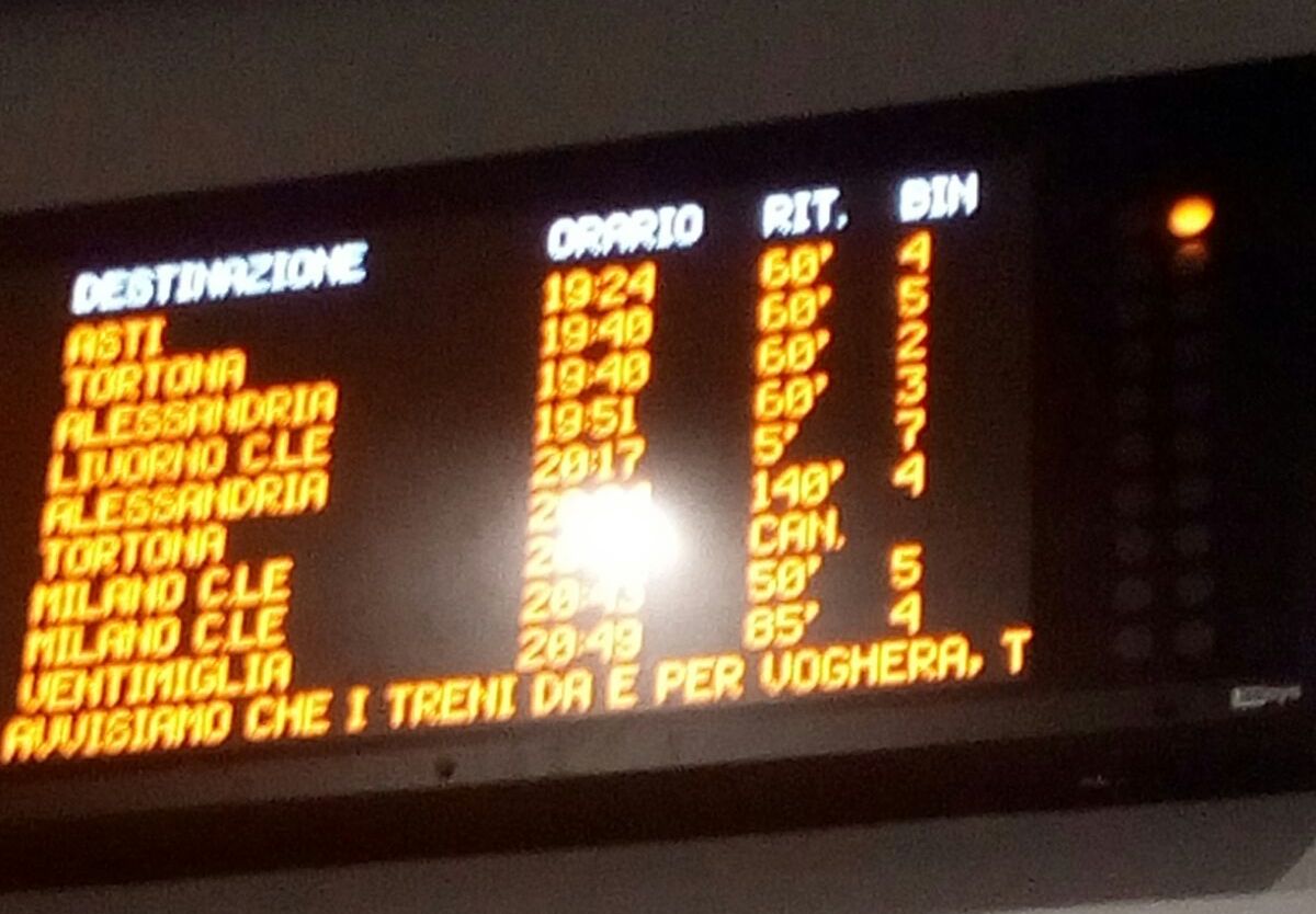 Furto di cavi di rame manda in tilt la tratta Alessandria-Voghera