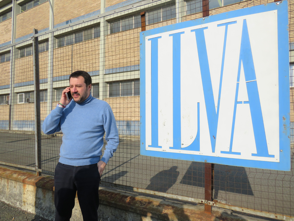 Salvini fa tappa a Novi e incontra gli operai dell’Ilva