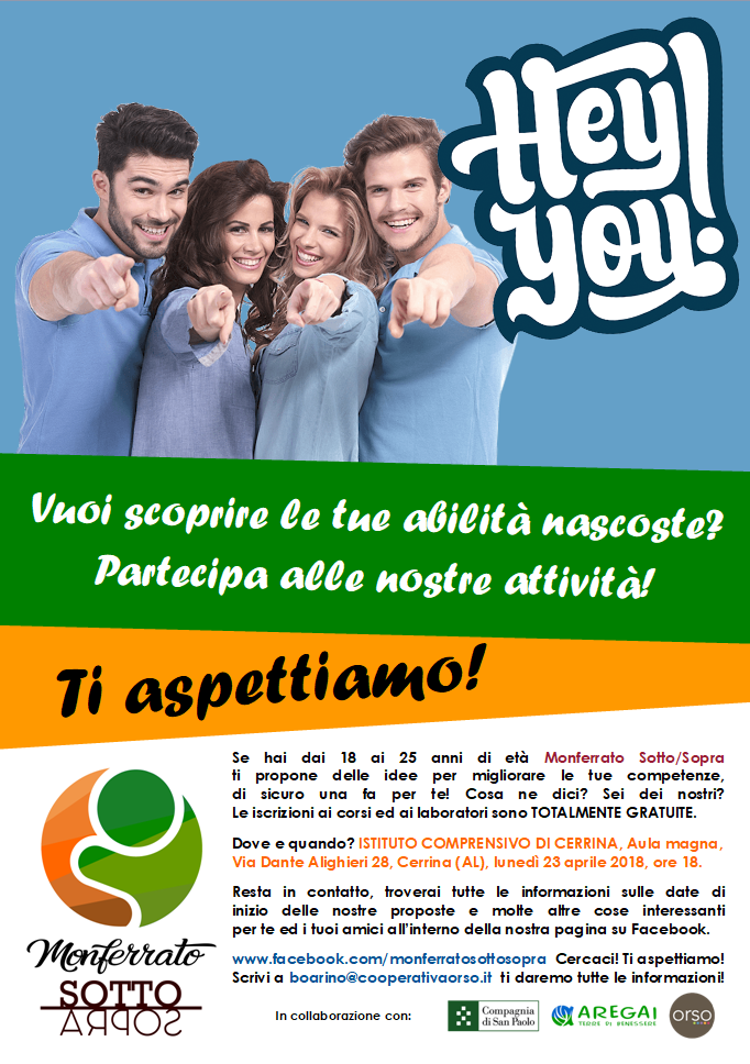 Per i giovani tra i 18 e i 25 anni il “Monferrato è sottosopra”
