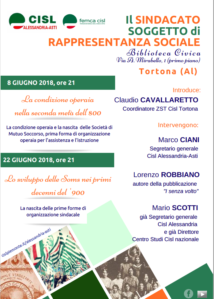 Venerdì si parla della condizione operaia. Incontro con la Cisl