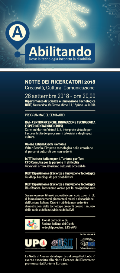Anche Abilitando alla Notte dei Ricercatori