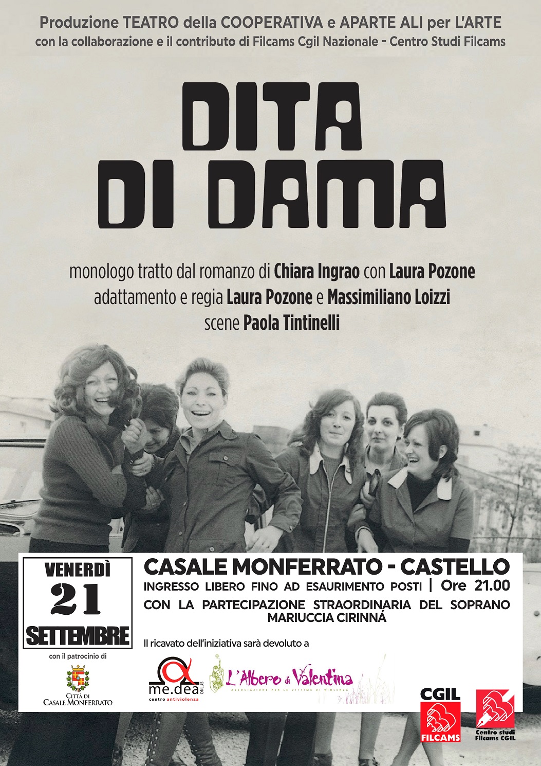 Al Castello di Casale lo spettacolo teatrale “Dita di Dama”