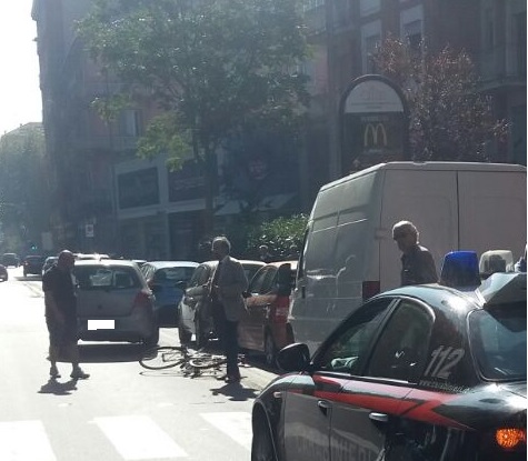 Ciclista investito in Spalto Marengo