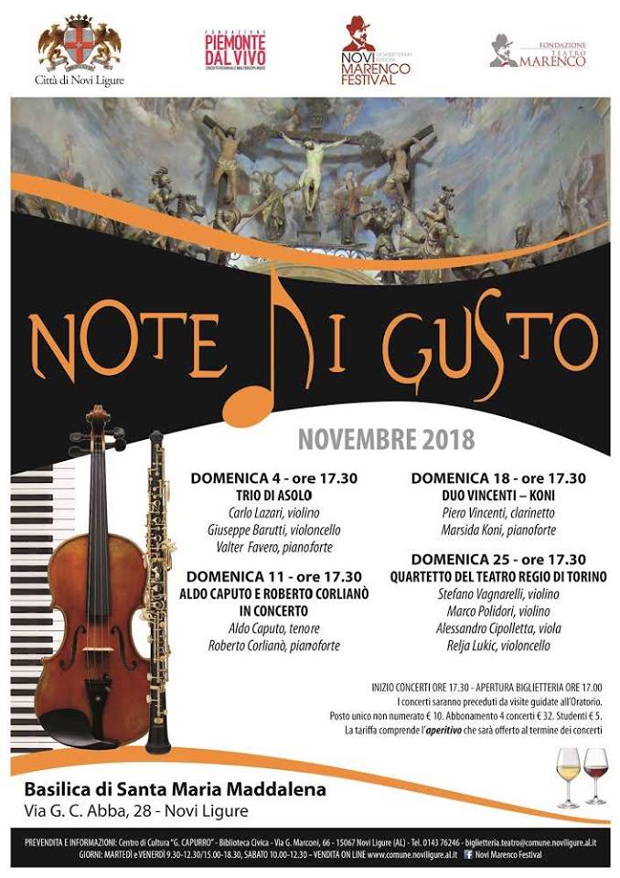 “Note di gusto” con aperitivo e visita all’oratorio a Novi