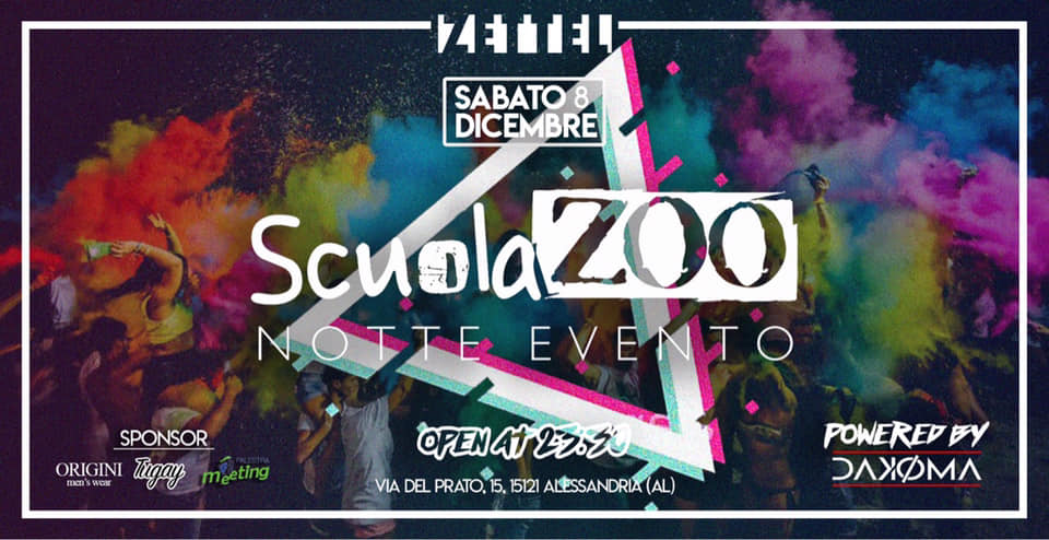 Sabato allo Zettel la notte “ScuolaZoo”
