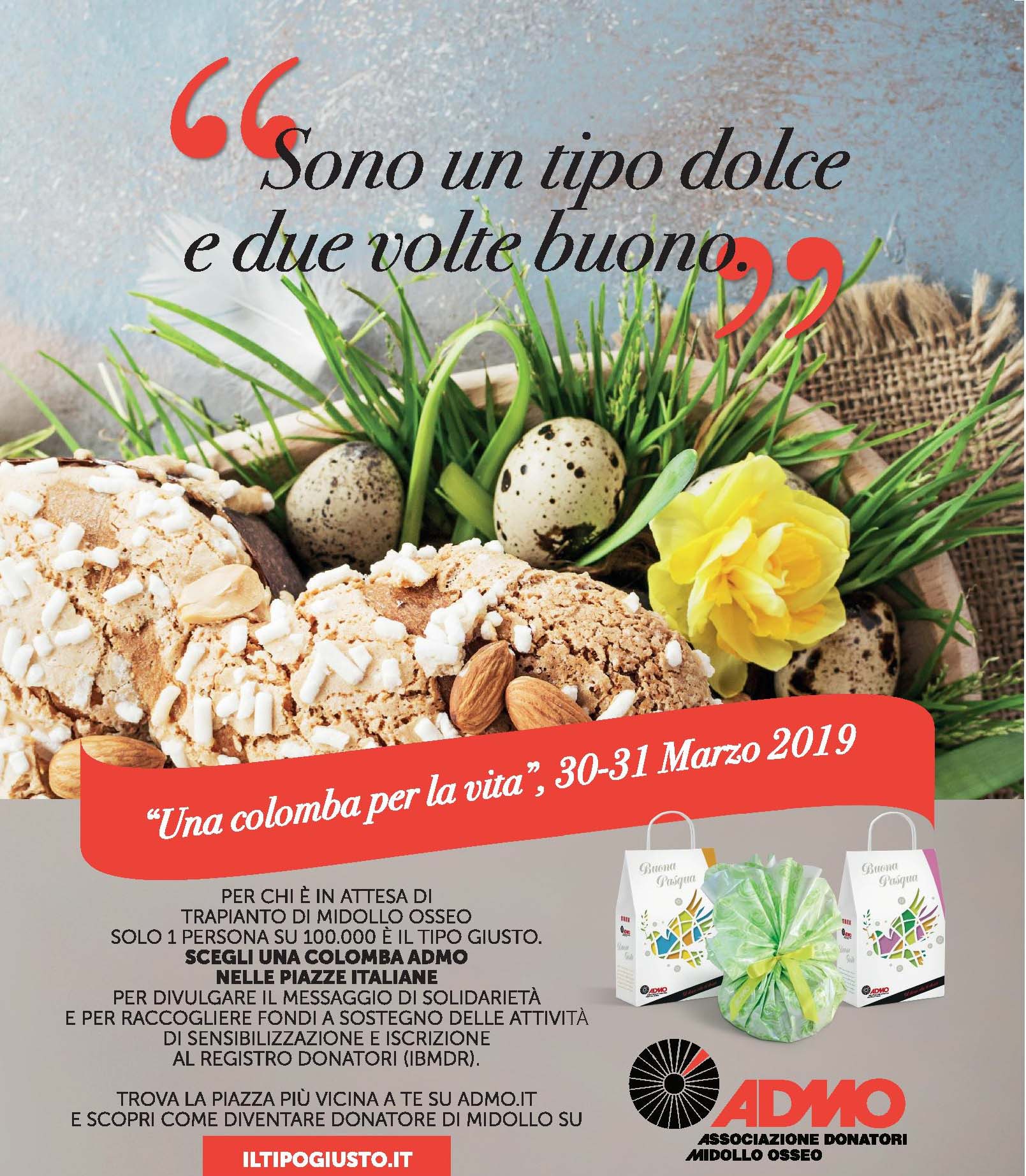 Anche in provincia torna l’iniziativa dell’Admo “una colomba per la vita”