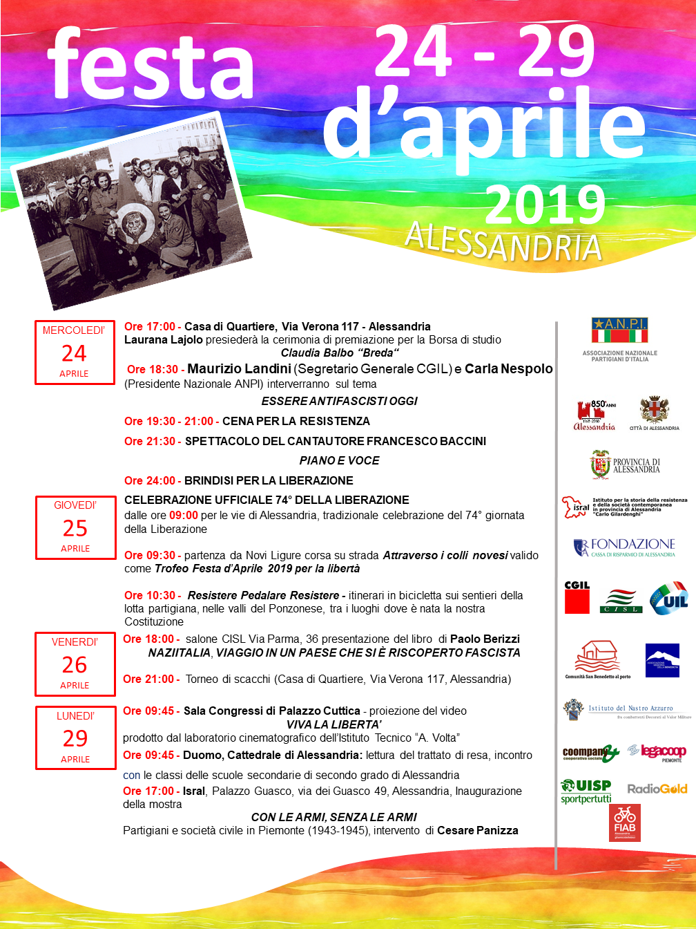 Il Segretario Nazionale Cgil Landini e il cantante Baccini per l’avvio della Festa d’Aprile