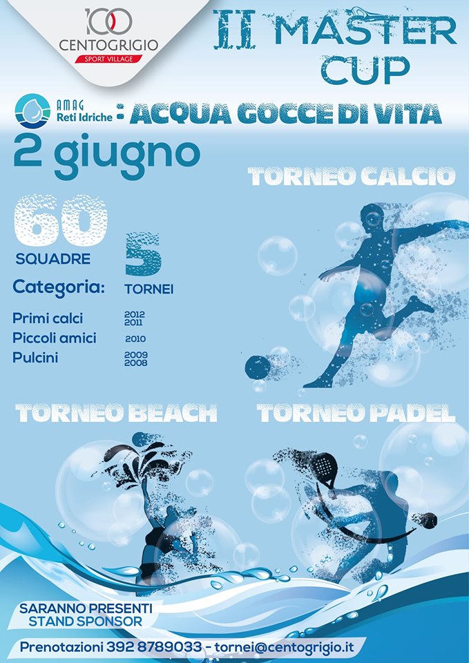 Master Cup: al Centogrigio 60 squadre in campo, grazie ad Amag Reti Idriche