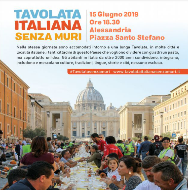 Ad Alessandria la “Tavolata italiana senza muri” per dire no al razzismo