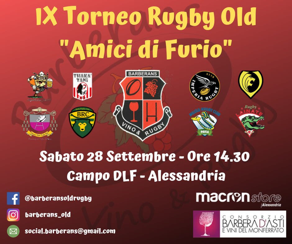 Sabato di rugby e amicizia ad Alessandria per ricordare Furio Mantelli