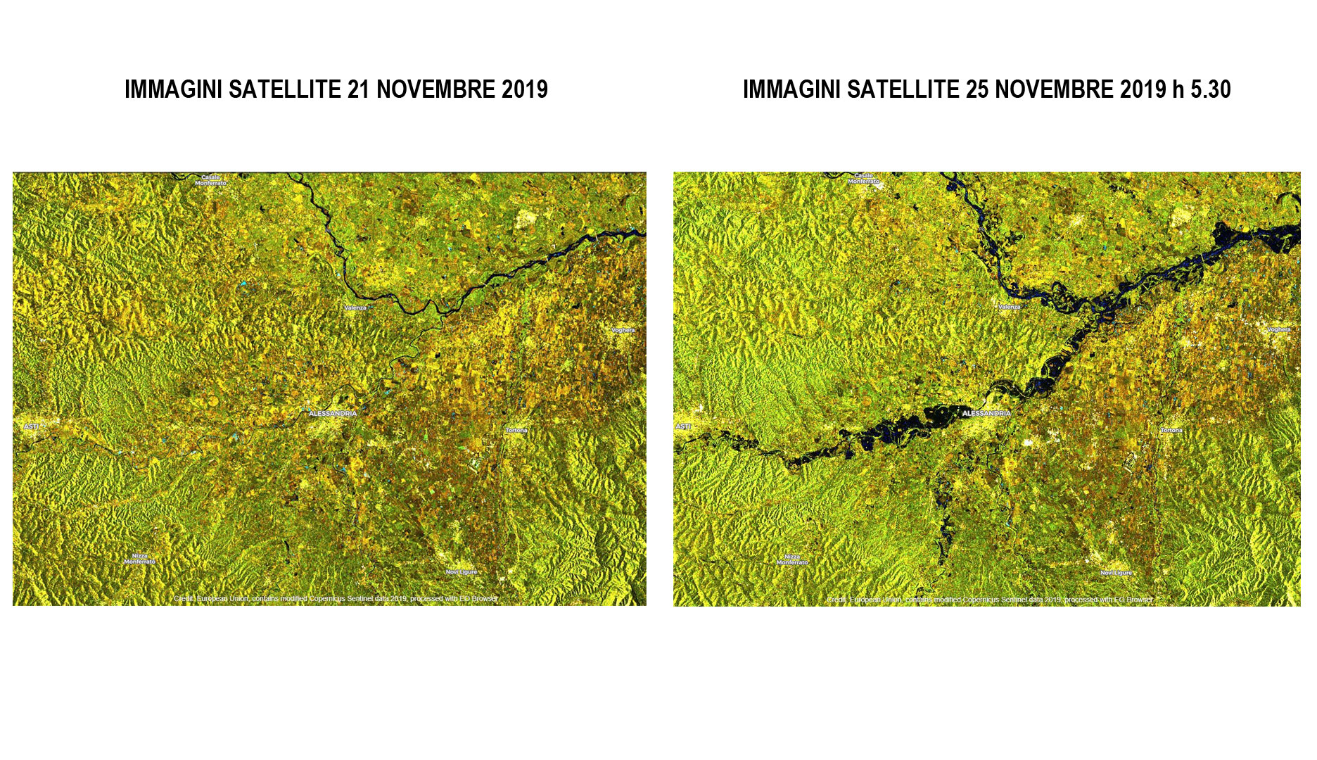 Maltempo: l’impressionante confronto tra il prima e il dopo dal satellite