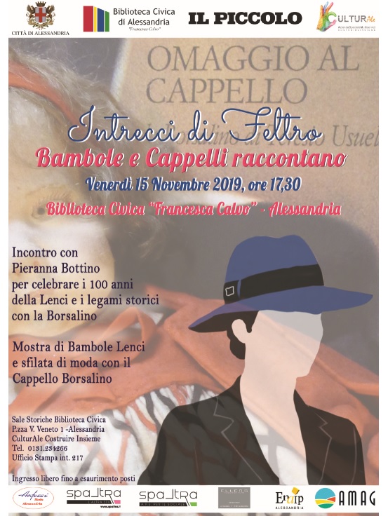 "Intrecci di Feltro, Bambole e Cappelli raccontano" in Biblioteca ad Alessandria - Radiogold