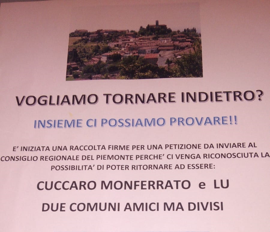 A Lu e Cuccaro una raccolta firme per dividere nuovamente i Comuni