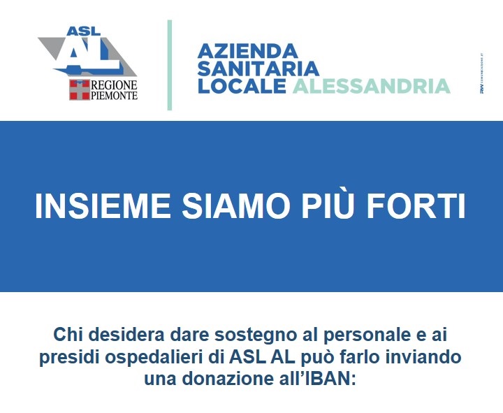 Parte la campagna di donazioni per le strutture ospedaliere dell’Alessandrino