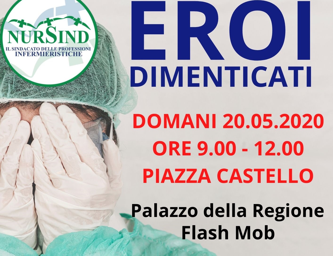 Gli infermieri si sentono “eroi dimenticati”: il 20 maggio protesta davanti la Regione