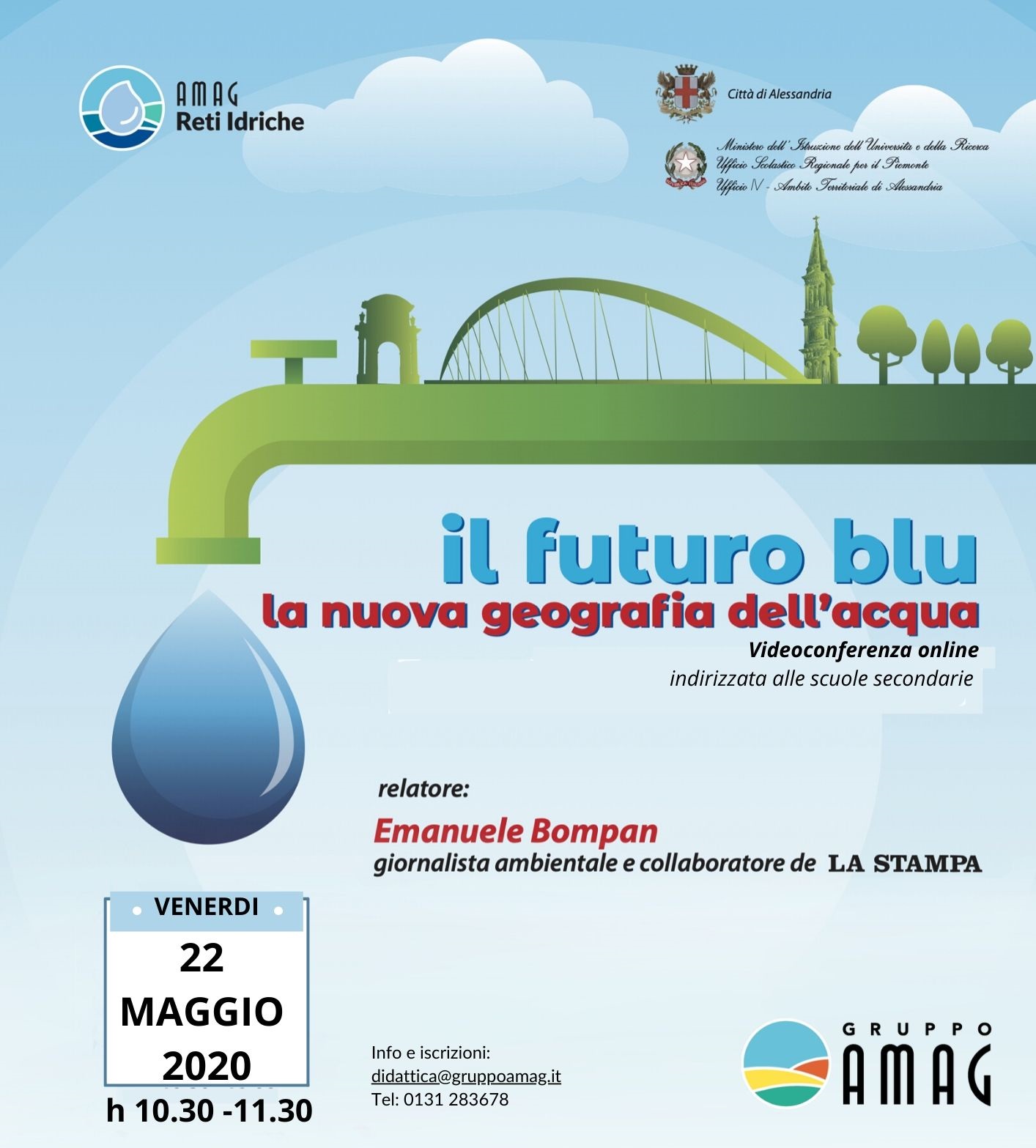 Amag: venerdì conferenza online per le scuole medie e superiori sulla nuova geografia dell’acqua