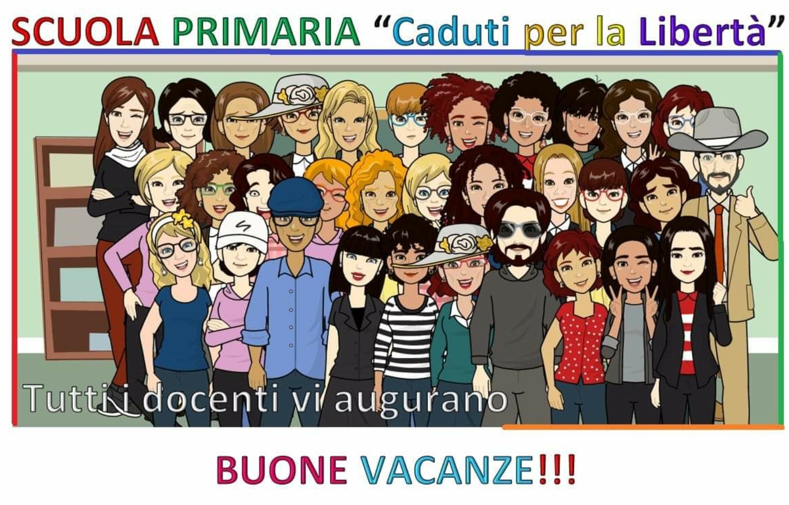 Il saluto in filastrocca degli insegnanti della Caduti per la libertà ai loro alunni