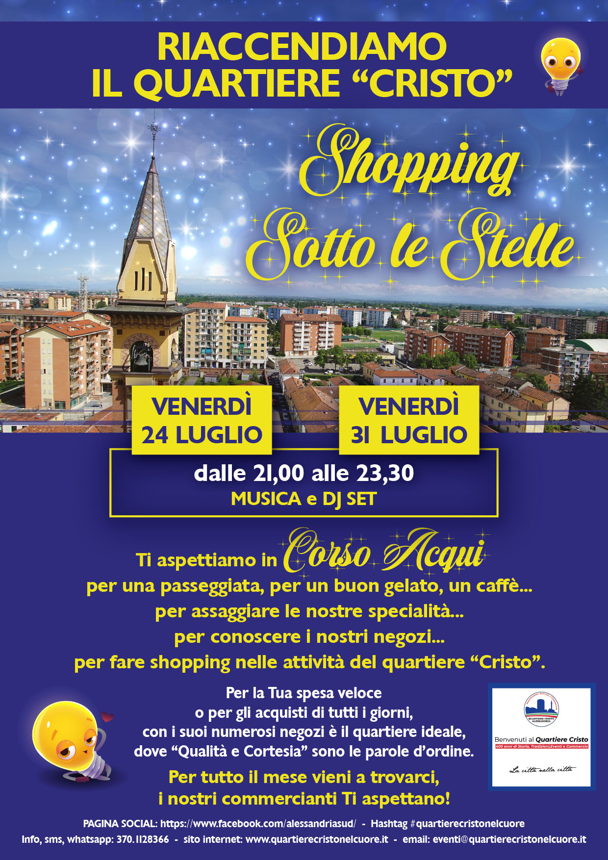 Non c’è due senza tre: venerdì torna lo Shopping sotto le stelle al Quartiere Cristo