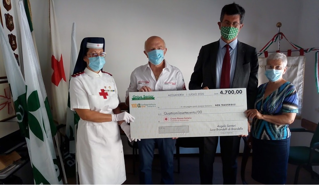 Senior Onlus e Confagricoltura Alessandria donano 4700 euro alla Cri