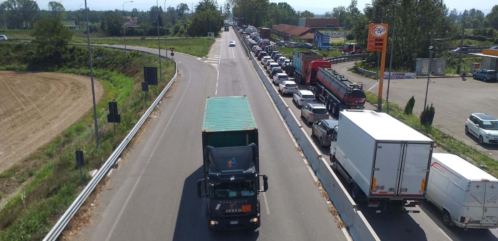 Lunghe code sul ponte Bormida verso Spinetta a causa di un incidente
