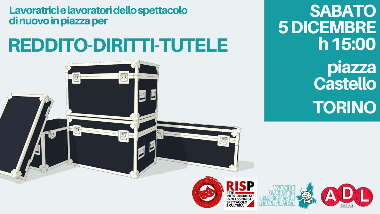 “Reddito, diritti, tutele”: sabato i lavoratori dello spettacolo di nuovo in piazza a Torino