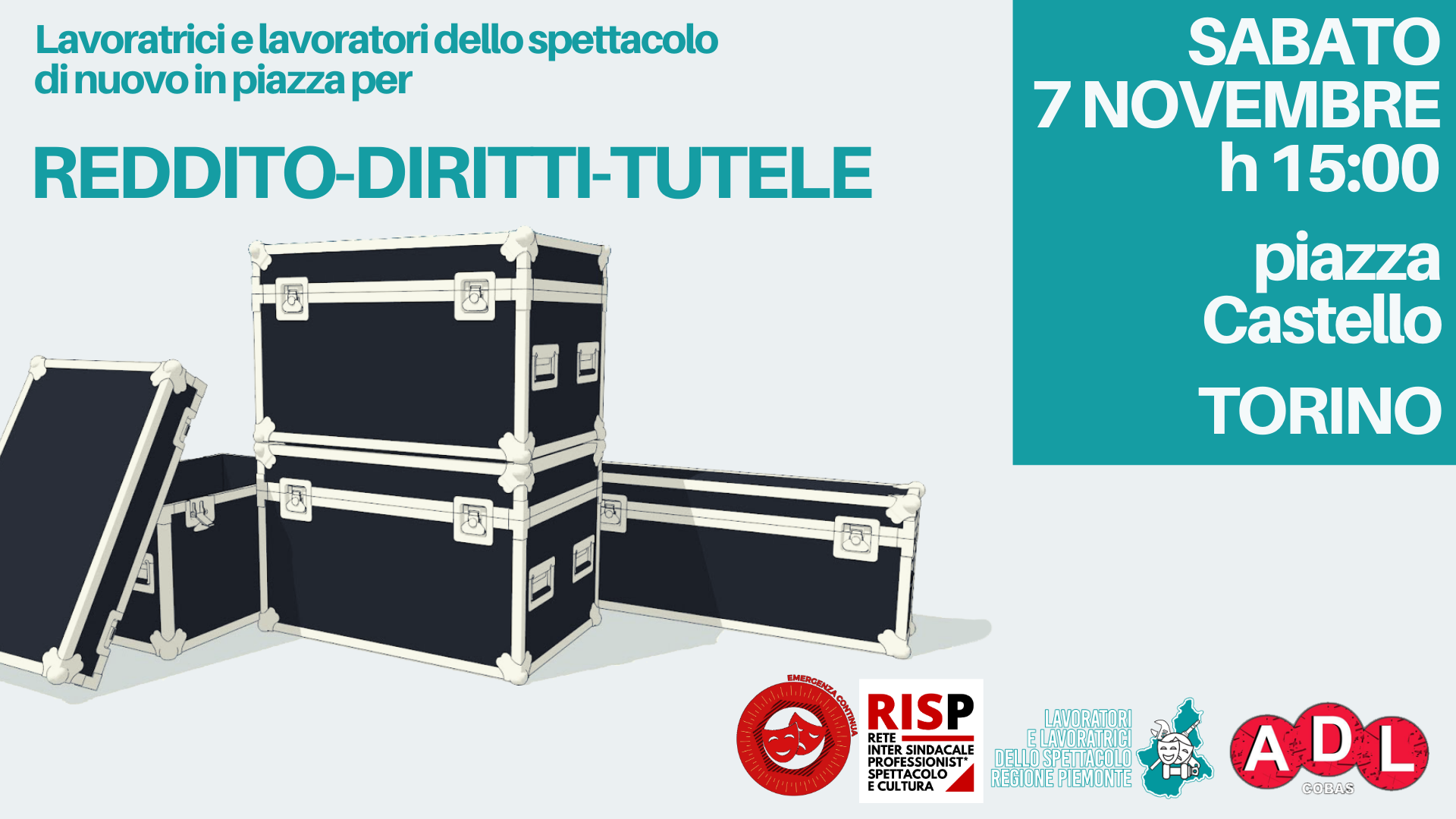 Lavoratori dello spettacolo sabato in piazza a Torino: “Vogliamo risposte concrete”