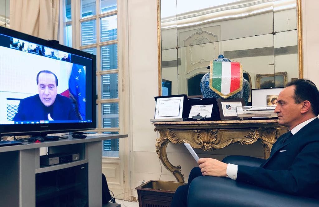 Cirio a confronto con Berlusconi: “Tasse, ristori, vaccini, Recovery le nostre richieste a Draghi”