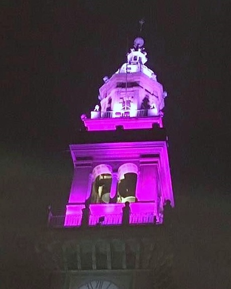 La Torre di Casale si colora di lilla contro i disturbi alimentari