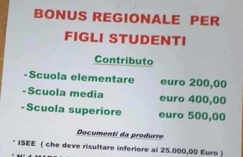 Bonus regionali per figli studenti: attenzione alle truffe