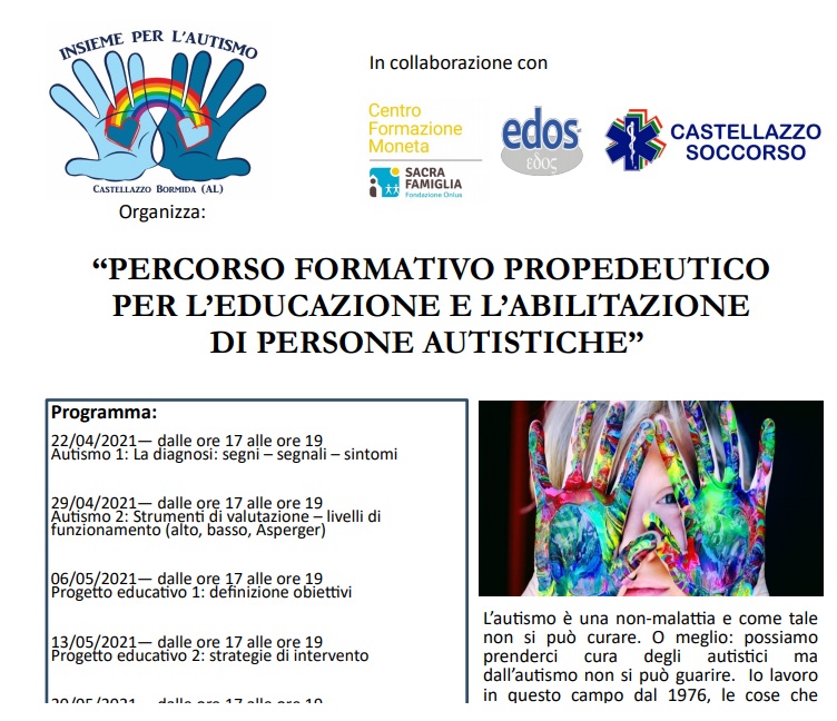 Ad aprile il corso propedeutico per l’abilitazione di persone autistiche
