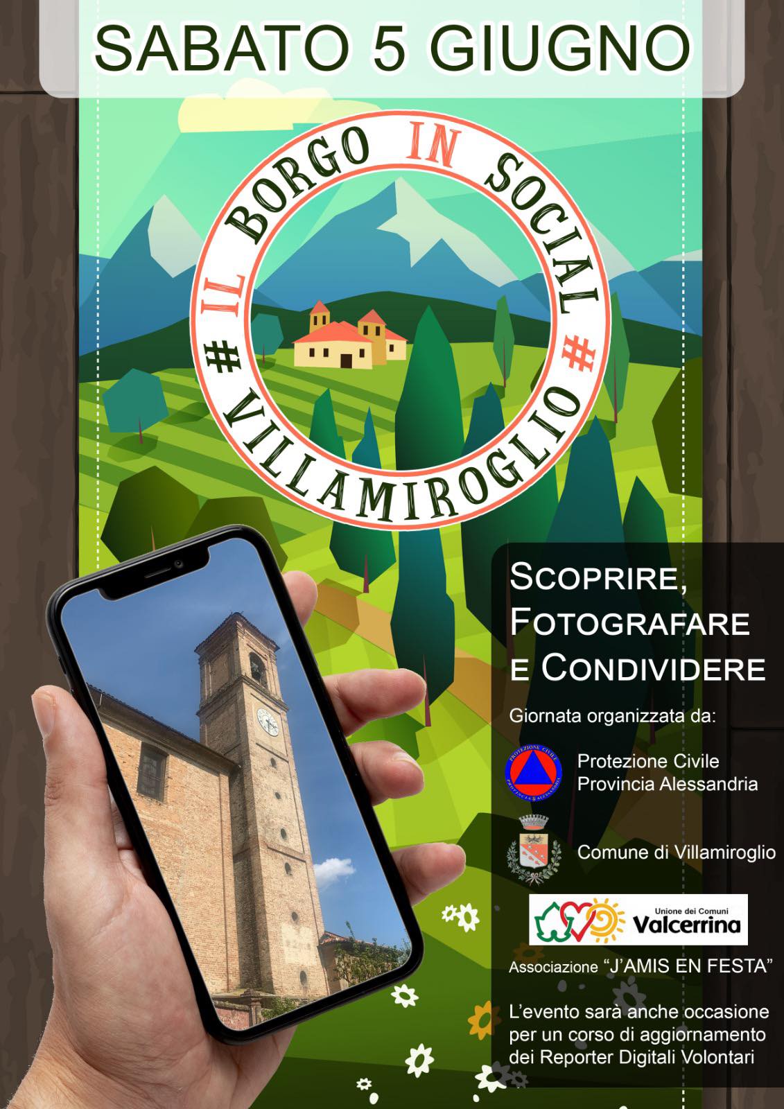 Borgoinsocial a Villamiroglio, il 5 giugno l’aggiornamento per i reporter digitali volontari