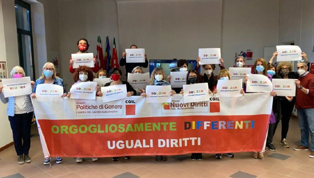 Cgil e manifestazione per la legge Zan: “Contrasto a violenza e discriminazione non è divisivo, ci mettiamo la faccia”