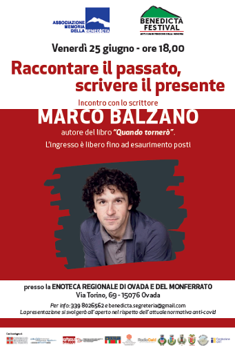 Raccontare il passato e scrivere il presente. A Ovada incontro con Marco Balzano