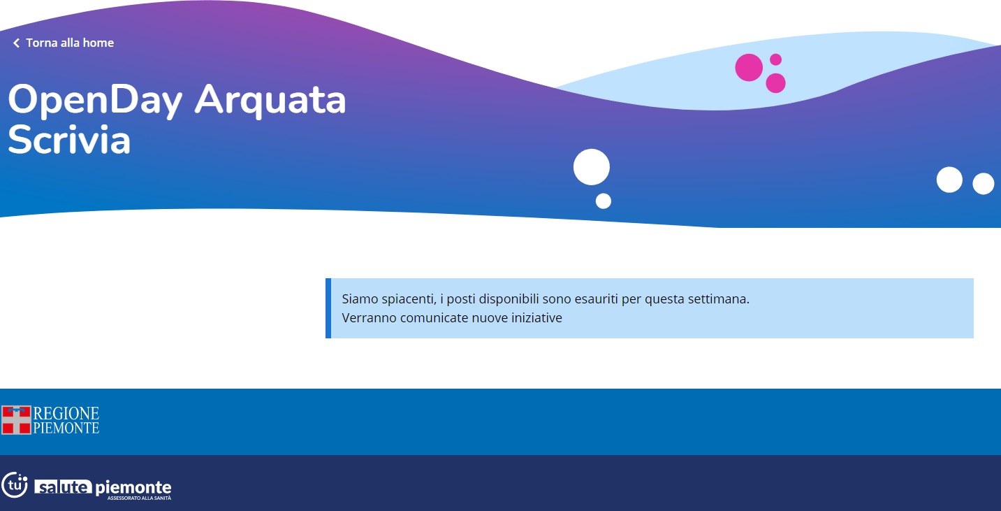 Già esauriti i posti disponibili per l’Open Day di Arquata Scrivia