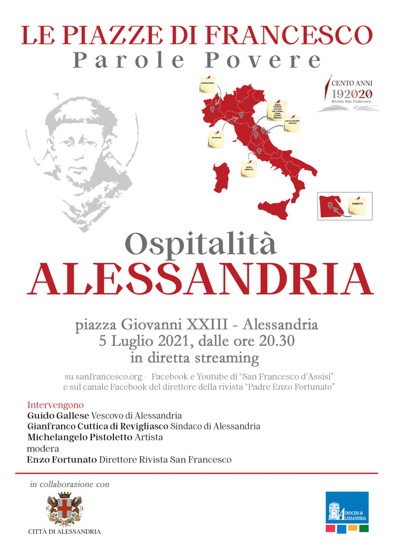 Alessandria ricorda il passaggio di San Francesco in città. Diretta su RadioGold TV