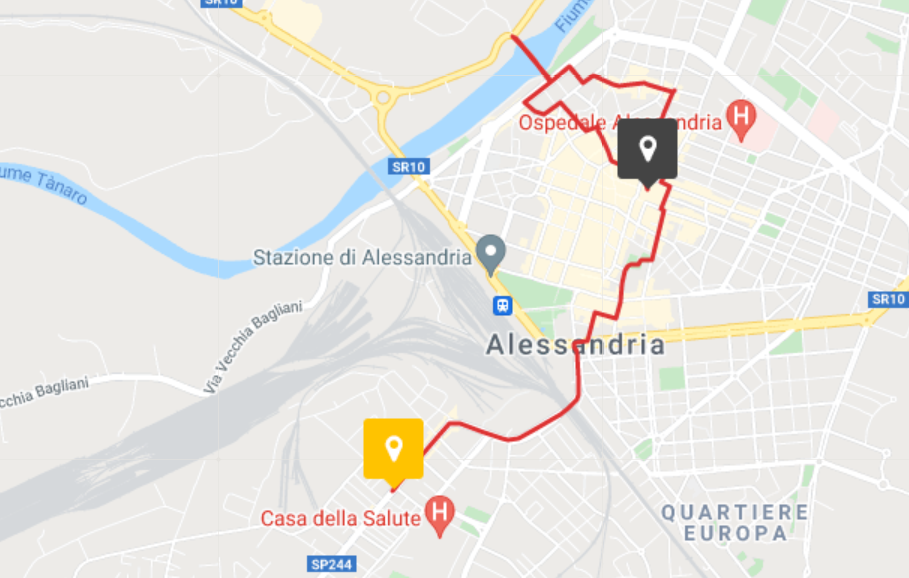Partenza da piazza Ceriana e arrivo in piazza della Libertà: il percorso della StrAlessandria 2021