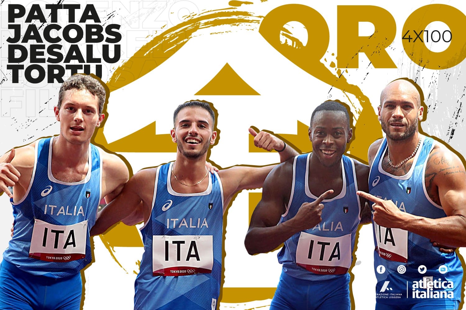 L’Italia con Marcell Jacobs vince l’oro nella staffetta 4×100