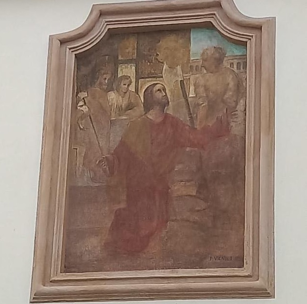 Restaurato a Bassignana l’affresco di San Giovanni Battista in piazza del mercato