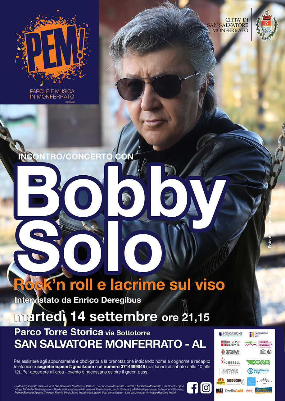 Bobby Solo il 14 settembre a San Salvatore per il festival PeM