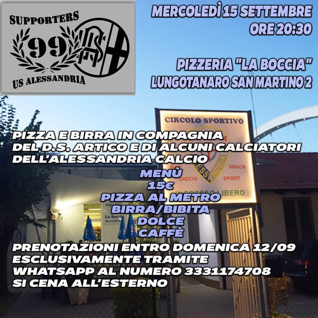 I Supporters 99 organizzano una pizzata con Artico e alcuni giocatori