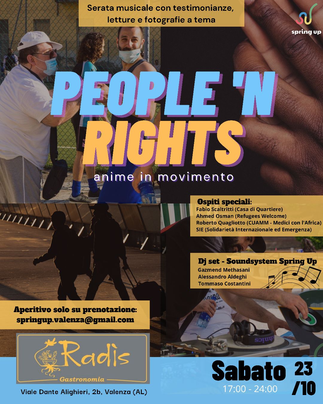 People’N Rights: il 23 ottobre a Valenza musica e testimonianze di “Anime in movimento”