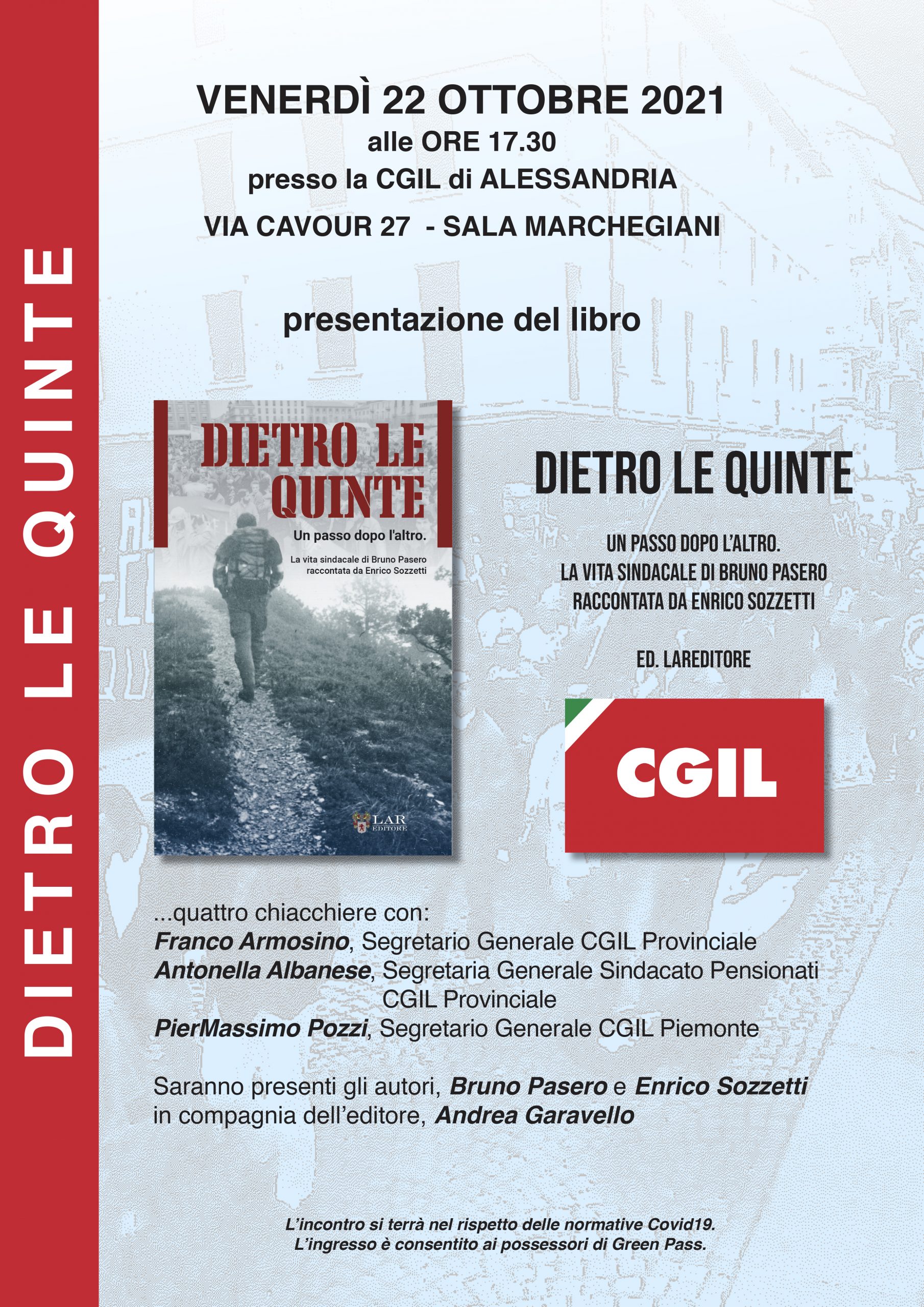 Il 22 ottobre in Cgil “La vita sindacale di Bruno Pasero raccontata da Enrico Sozzetti”