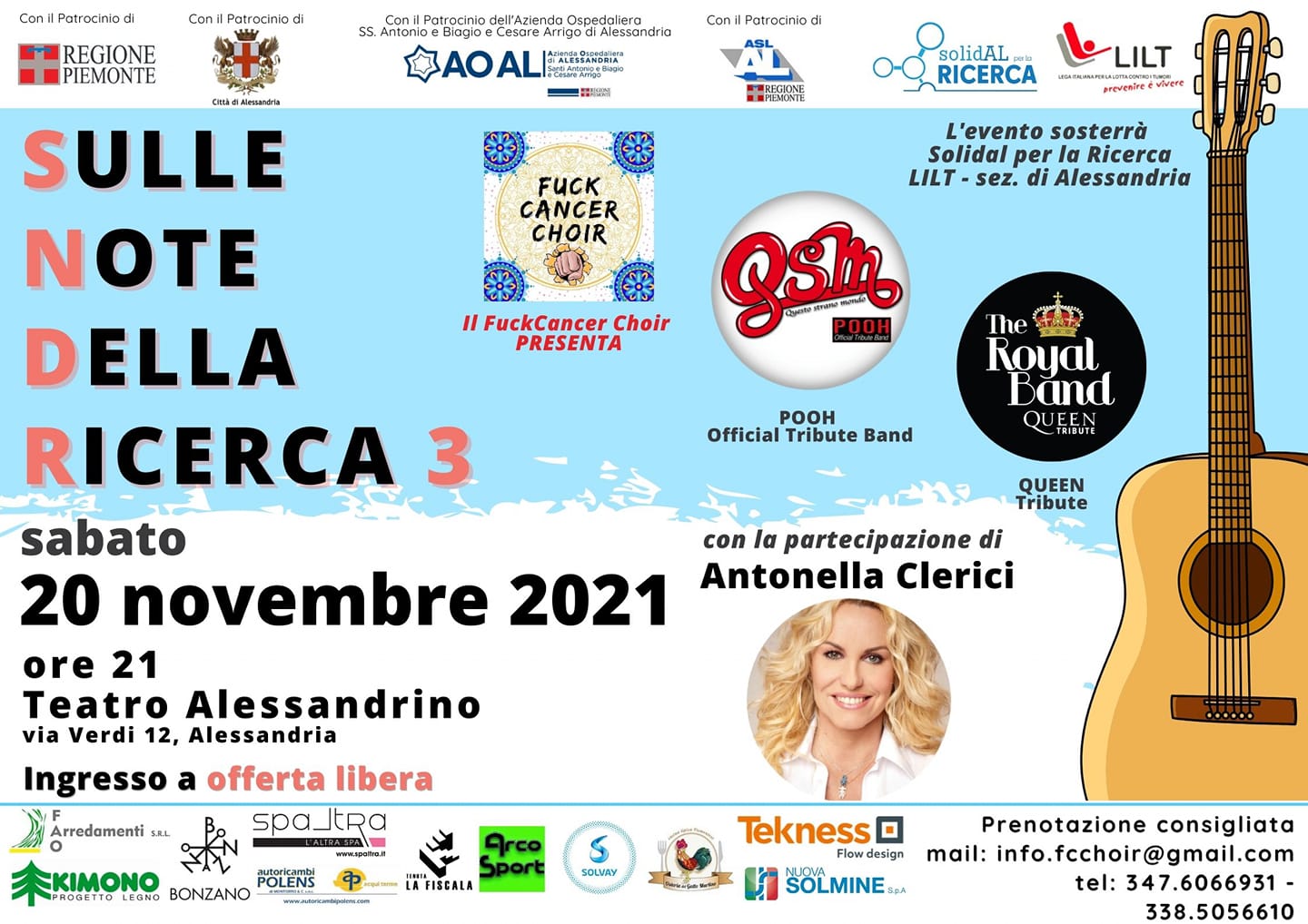 Il 20 novembre il concerto del FuckCancer Choir “Sulle note della ricerca” con Antonella Clerici