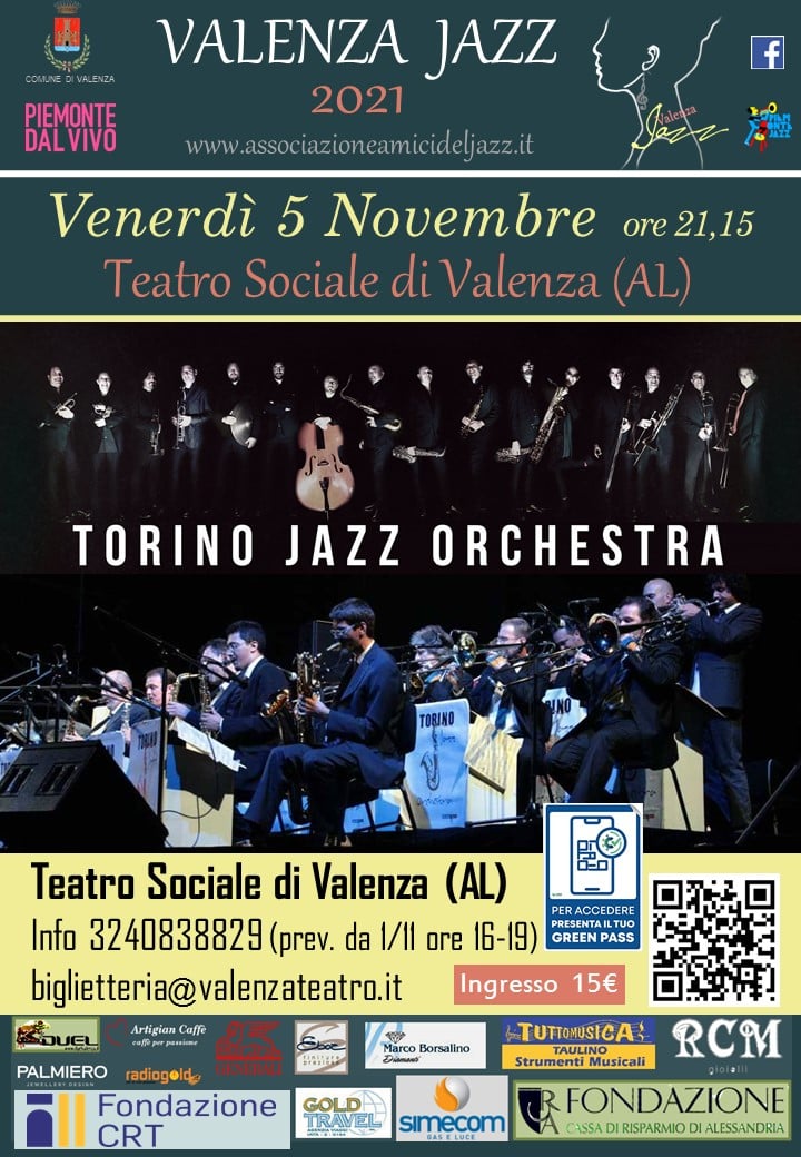 Al Teatro Sociale di Valenza arriva la Torino Jazz Orchestra